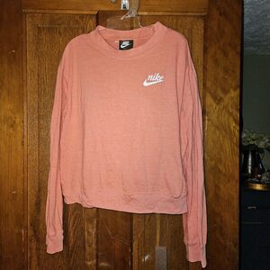 Nike Peach Salmon Cotton Long Sleeve Sweatshirt Size S | Lightweight Crewneck